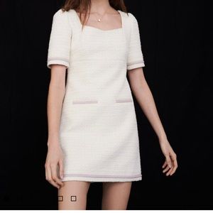 Maje Contrast Tweed Dress